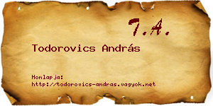 Todorovics András névjegykártya
